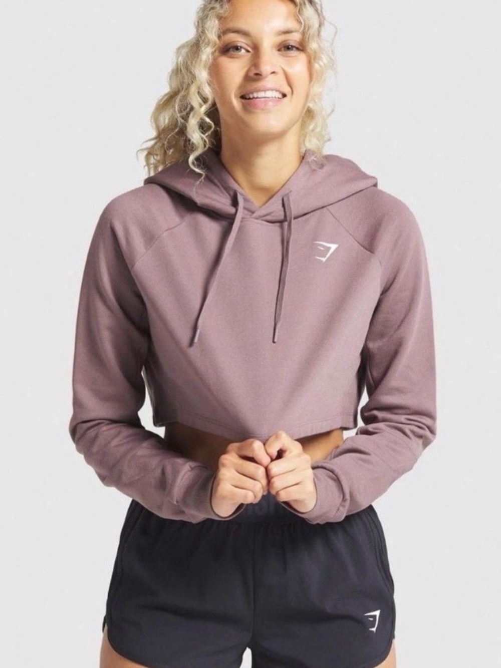 Gymshark Women's Cropped Hoodie in Dusty Mauve